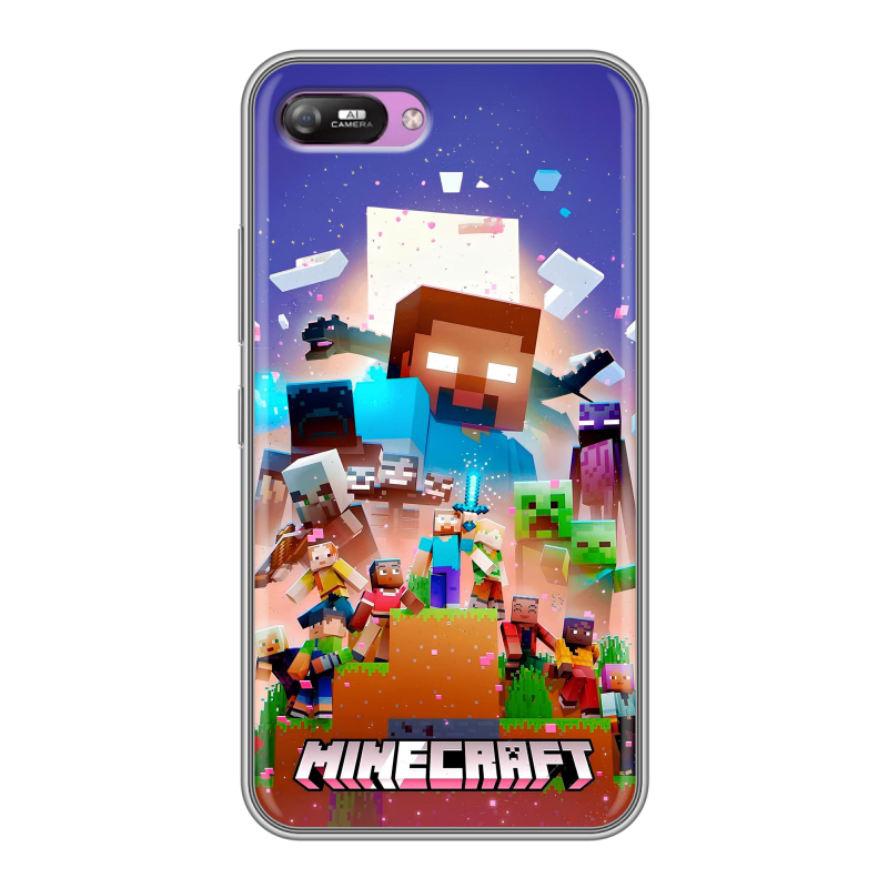 Силиконовый чехол на Itel A25 с принтом Майнкрафт Minecraft Силиконовый чехол на Itel A25 с принтом Майнкрафт Minecraft