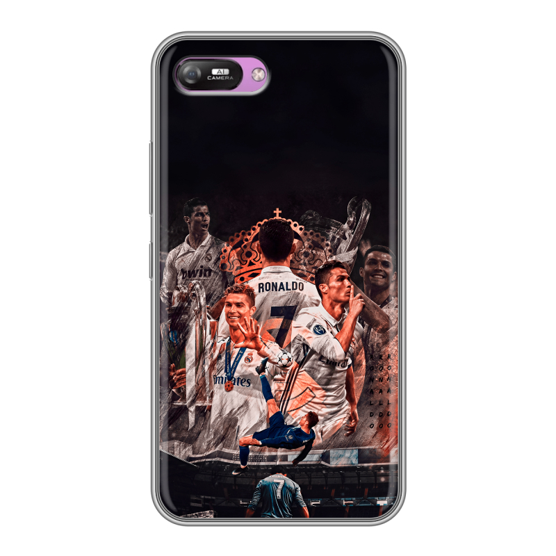 Силиконовый противоударный чехол на Itel A25 с принтом Реал Роналдо Real Ronaldo Силиконовый противоударный чехол на Itel A25 с принтом Реал Роналдо Real Ronaldo