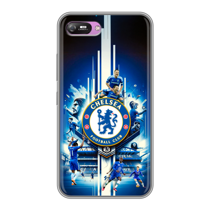 Силиконовый противоударный чехол на Itel A25 с принтом Chelsea Челси Силиконовый противоударный чехол на Itel A25 с принтом Chelsea Челси