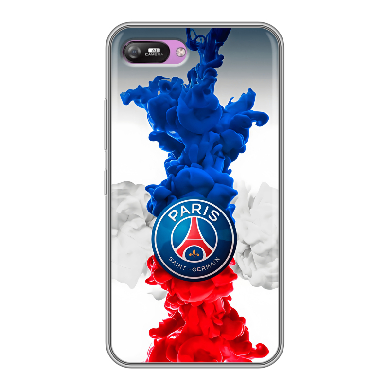 Силиконовый противоударный чехол на Itel A25 с принтом PSG ПСЖ Силиконовый противоударный чехол на Itel A25 с принтом PSG ПСЖ