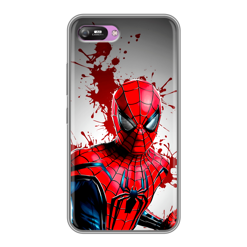 Силиконовый противоударный чехол на Itel A25 с принтом Spiderman Человек паук Силиконовый противоударный чехол на Itel A25 с принтом Spiderman Человек паук