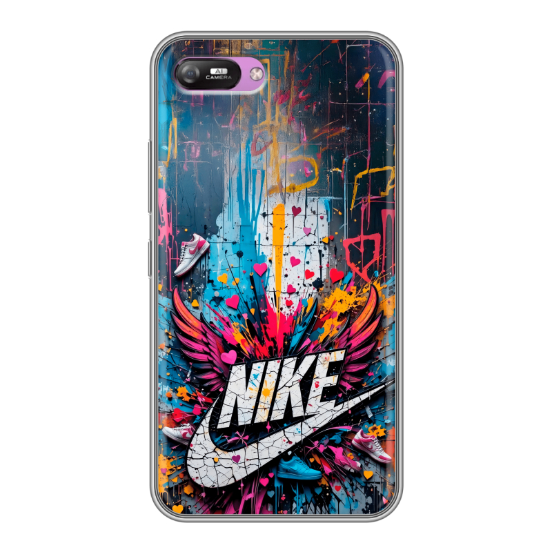 Силиконовый чехол на Itel A25 с принтом Nike Найк Силиконовый чехол на Itel A25 с принтом Nike Найк