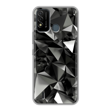 Силиконовый противоударный чехол на Itel Vision 2s с принтом Черные кристаллы