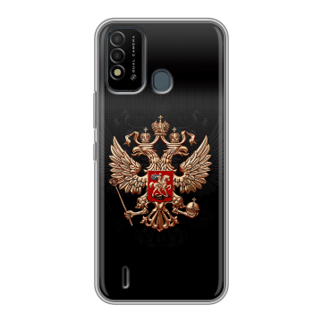 Силиконовый противоударный чехол на Itel Vision 2s с принтом Герб России Силиконовый противоударный чехол на Itel Vision 2s с принтом Герб России