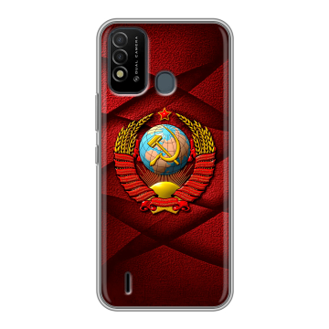 Силиконовый противоударный чехол на Itel Vision 2s с принтом Герб СССР Силиконовый противоударный чехол на Itel Vision 2s с принтом Герб СССР