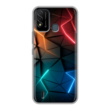 Силиконовый противоударный чехол на Itel Vision 2s с принтом Абстракция неон Силиконовый противоударный чехол на Itel Vision 2s с принтом Абстракция неон