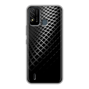 Силиконовый противоударный чехол на Itel Vision 2s с принтом Текстура металла Силиконовый противоударный чехол на Itel Vision 2s с принтом Текстура металла