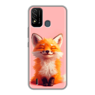 Силиконовый противоударный чехол на Itel Vision 2s с принтом милая лиса Силиконовый противоударный чехол на Itel Vision 2s с принтом милая лиса