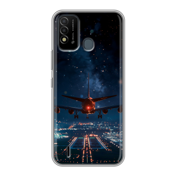 Силиконовый противоударный чехол на Itel Vision 2s с принтом самолет Силиконовый противоударный чехол на Itel Vision 2s с принтом самолет
