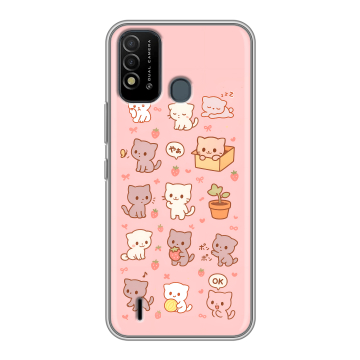 Силиконовый противоударный чехол на Itel Vision 2s с принтом Hello Kitty Хелоу Кити