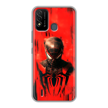 Силиконовый противоударный чехол на Itel Vision 2s с принтом человек паук spiderman Силиконовый противоударный чехол на Itel Vision 2s с принтом человек паук spiderman