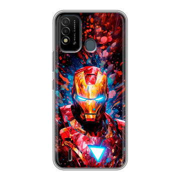 Силиконовый противоударный чехол на Itel Vision 2s с принтом Железный человек Ironman Силиконовый противоударный чехол на Itel Vision 2s с принтом Железный человек Ironman