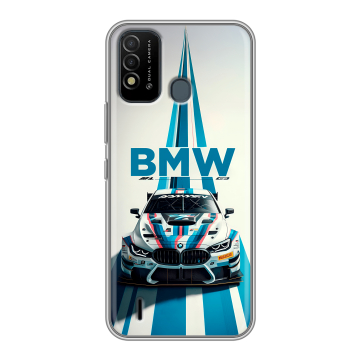 Силиконовый противоударный чехол на Itel Vision 2s с принтом БМВ BMW Силиконовый противоударный чехол на Itel Vision 2s с принтом БМВ BMW