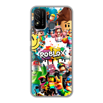 Силиконовый противоударный чехол на Itel Vision 2s с принтом Roblox Роблокс Силиконовый противоударный чехол на Itel Vision 2s с принтом Roblox Роблокс