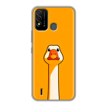 Силиконовый противоударный чехол на Itel Vision 2s с принтом Смешная утка Силиконовый противоударный чехол на Itel Vision 2s с принтом Смешная утка