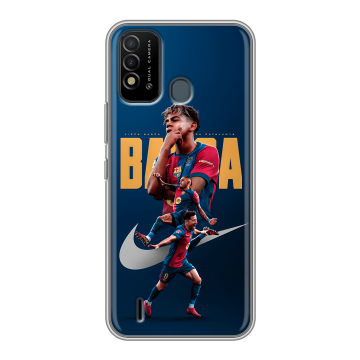 Силиконовый противоударный чехол на Itel Vision 2s с принтом Барселона Barca Yamal Силиконовый противоударный чехол на Itel Vision 2s с принтом Барселона Barca Yamal