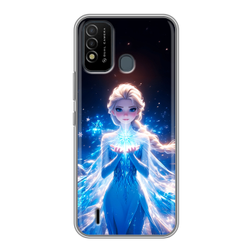 Силиконовый противоударный чехол на Itel Vision 2s с принтом Холодное сердце Frozen Силиконовый противоударный чехол на Itel Vision 2s с принтом Холодное сердце Frozen