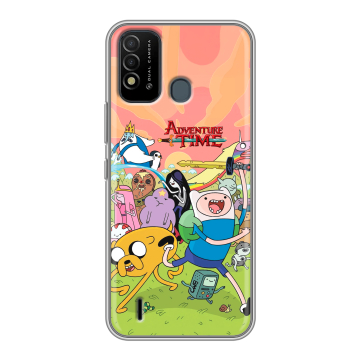Силиконовый противоударный чехол на Itel Vision 2s с принтом Adventure time Время приключений Силиконовый противоударный чехол на Itel Vision 2s с принтом Adventure time Время приключений
