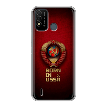 Силиконовый противоударный чехол на Itel Vision 2s с принтом Флаг Герб СССР Силиконовый противоударный чехол на Itel Vision 2s с принтом Флаг Герб СССР