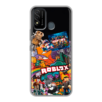 Силиконовый противоударный чехол на Itel Vision 2s с принтом Roblox Роблокс Силиконовый противоударный чехол на Itel Vision 2s с принтом Roblox Роблокс