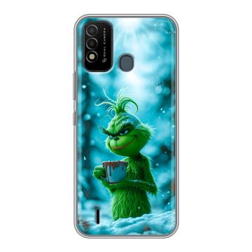 Силиконовый противоударный чехол на Itel Vision 2s с принтом Новый год гринч Силиконовый противоударный чехол на Itel Vision 2s с принтом Новый год гринч