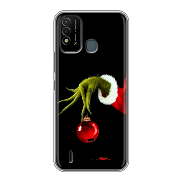 Силиконовый противоударный чехол на Itel Vision 2s с принтом Новый год Гринч Силиконовый противоударный чехол на Itel Vision 2s с принтом Новый год Гринч