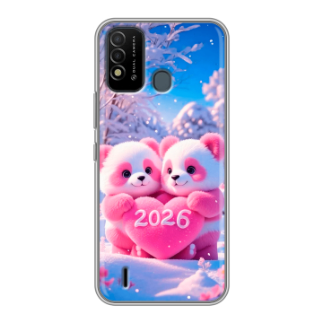 Силиконовый противоударный чехол на Itel Vision 2s с принтом Новый год Силиконовый противоударный чехол на Itel Vision 2s с принтом Новый год