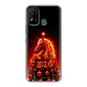 Силиконовый противоударный чехол на Itel Vision 2s с принтом Новый год Силиконовый противоударный чехол на Itel Vision 2s с принтом Новый год