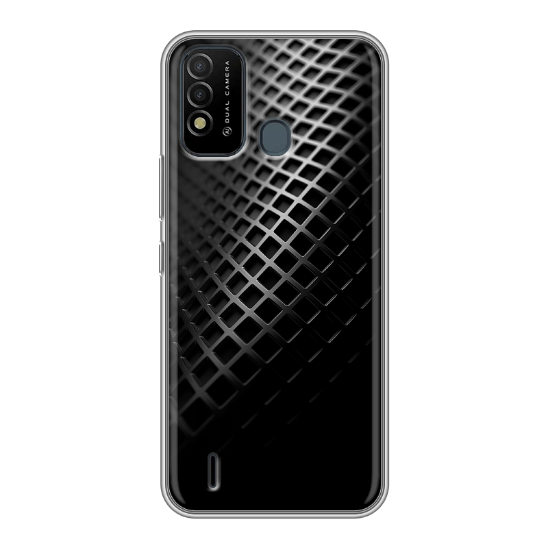 Силиконовый противоударный чехол на Itel Vision 2s с принтом Текстура металла Силиконовый противоударный чехол на Itel Vision 2s с принтом Текстура металла