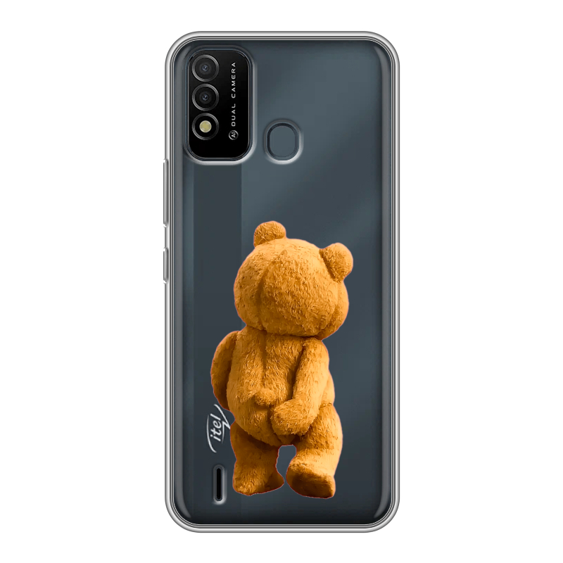 Силиконовый противоударный чехол на Itel Vision 2s с принтом Медведь Силиконовый противоударный чехол на Itel Vision 2s с принтом Медведь