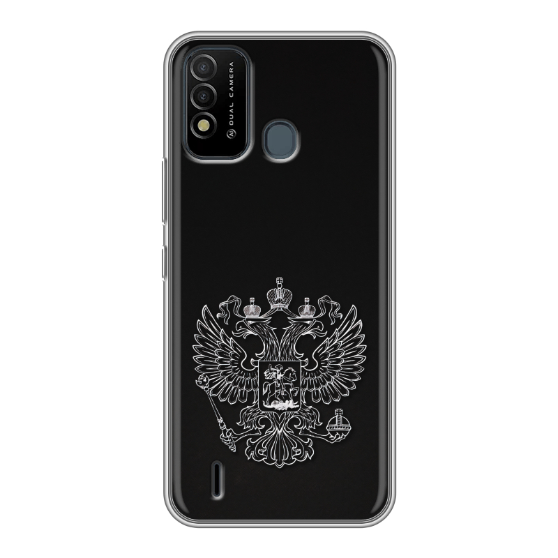 Силиконовый противоударный чехол на Itel Vision 2s с принтом Герб России Силиконовый противоударный чехол на Itel Vision 2s с принтом Герб России