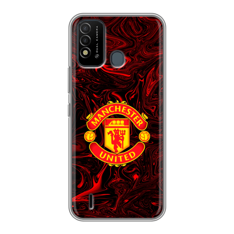Силиконовый противоударный чехол на Itel Vision 2s с принтом Manchester United Силиконовый противоударный чехол на Itel Vision 2s с принтом Manchester United