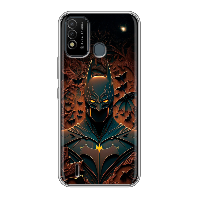 Силиконовый противоударный чехол на Itel Vision 2s с принтом Batman Бэтмен Силиконовый противоударный чехол на Itel Vision 2s с принтом Batman Бэтмен