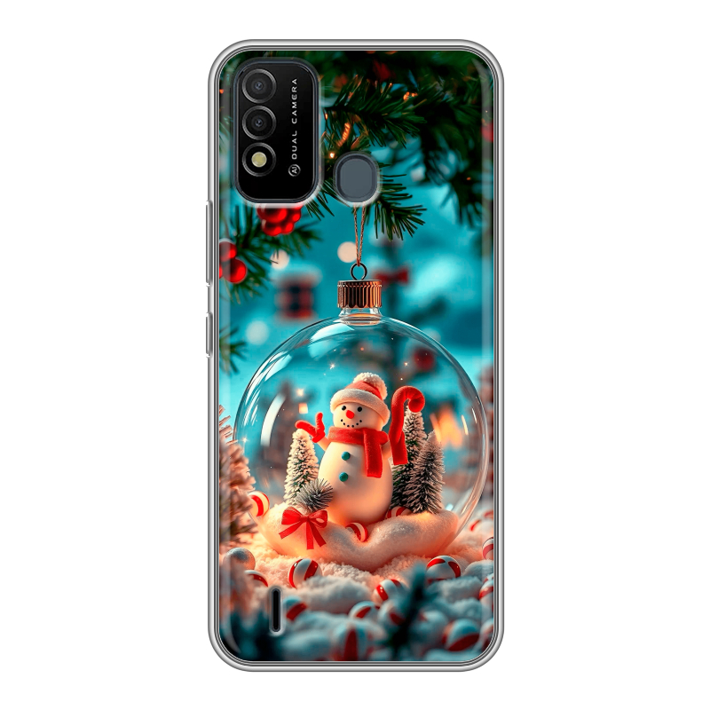 Силиконовый противоударный чехол на Itel Vision 2s с принтом Новый год Силиконовый противоударный чехол на Itel Vision 2s с принтом Новый год