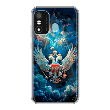 Силиконовый чехол на Itel A27 с принтом Герб флаг России Силиконовый чехол на Itel A27 с принтом Герб флаг России