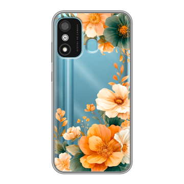 Силиконовый чехол на Itel A27 с принтом Цветы принт