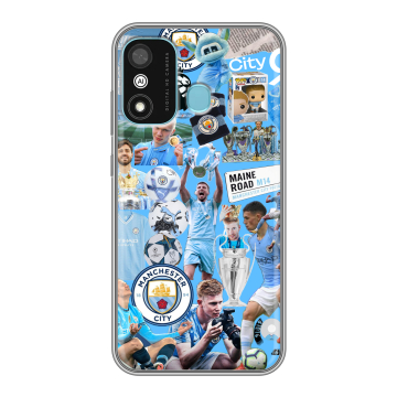 Силиконовый чехол на Itel A27 с принтом Man City Манчестер Сити