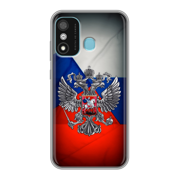Силиконовый чехол на Itel A27 с принтом Флаг России Силиконовый чехол на Itel A27 с принтом Флаг России