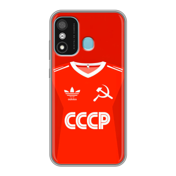 Силиконовый чехол на Itel A27 с принтом Флаг Герб СССР