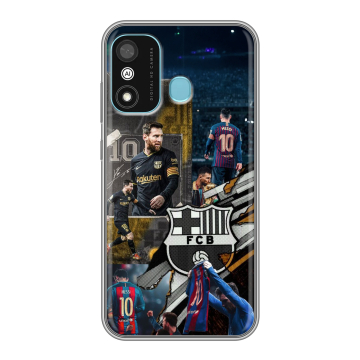 Силиконовый чехол на Itel A27 с принтом Messi Barcelona Силиконовый чехол на Itel A27 с принтом Messi Barcelona
