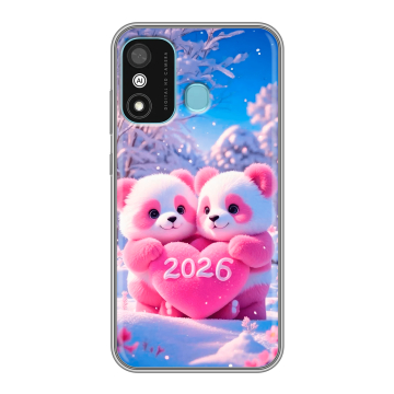 Силиконовый чехол на Itel A27 с принтом Новый год