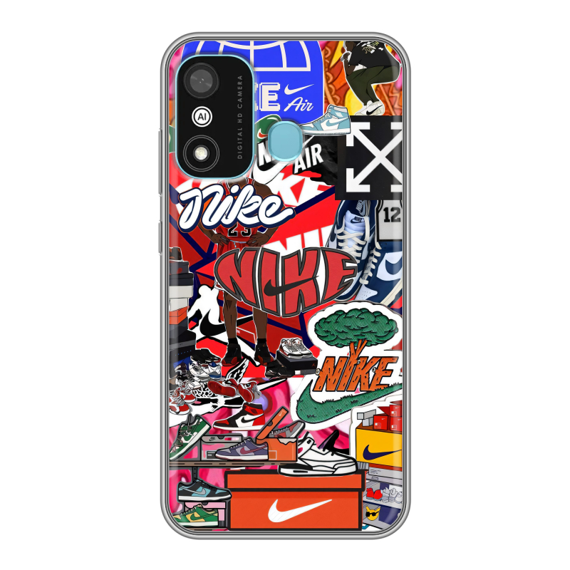 Силиконовый чехол на Itel A27 с принтом Найк Nike яркий Силиконовый чехол на Itel A27 с принтом Найк Nike яркий