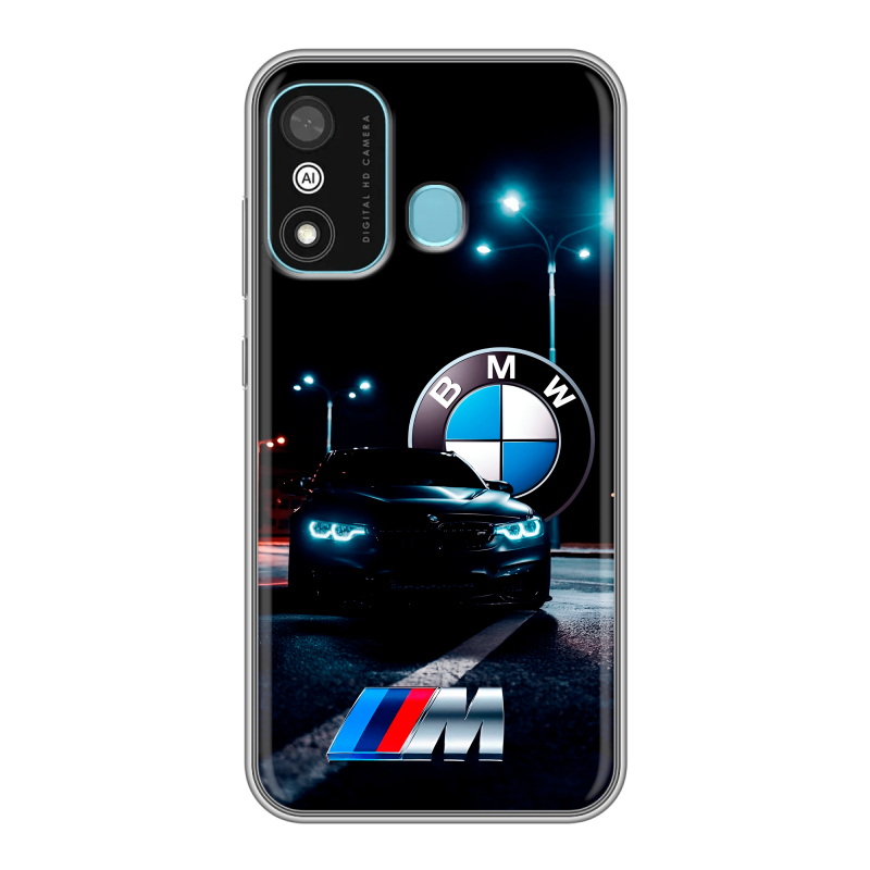 Силиконовый противоударный чехол на Itel A27 с принтом БМВ BMW Силиконовый противоударный чехол на Itel A27 с принтом БМВ BMW