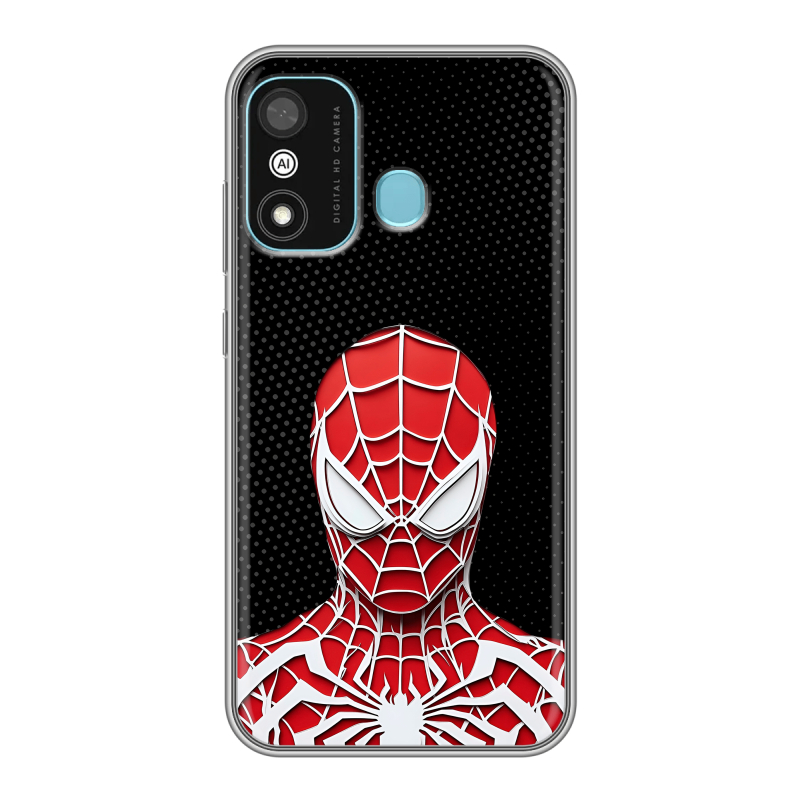 Силиконовый чехол на Itel A27 с принтом человек паук spiderman Силиконовый чехол на Itel A27 с принтом человек паук spiderman