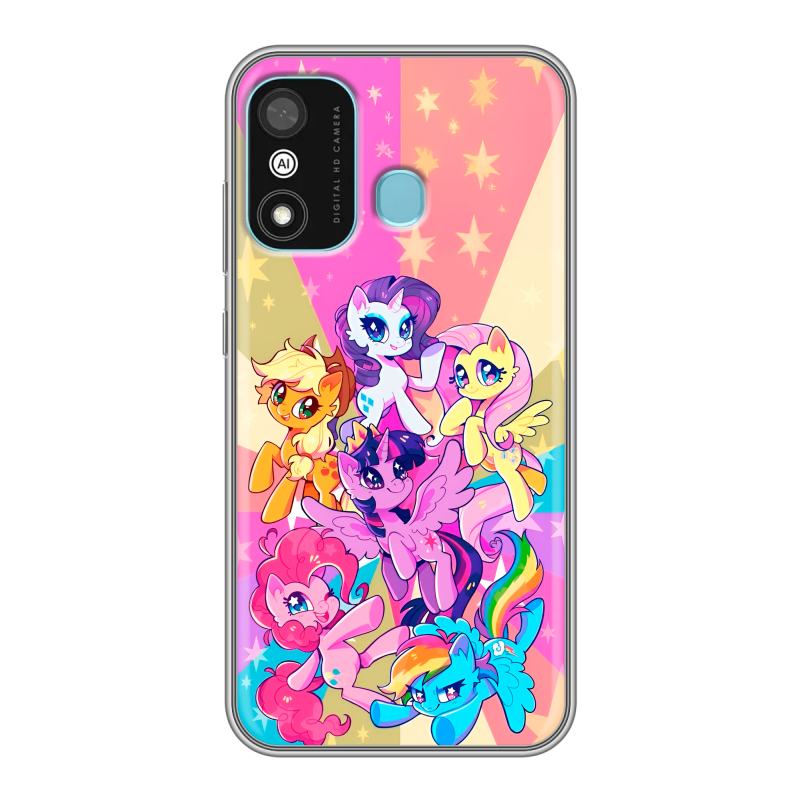 Силиконовый противоударный чехол на Itel A27 с принтом My little pony Дружба чудо Силиконовый противоударный чехол на Itel A27 с принтом My little pony Дружба чудо