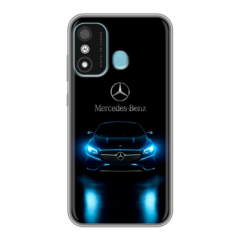 Силиконовый противоударный чехол на Itel A27 с принтом Mercedes Мерседес Силиконовый противоударный чехол на Itel A27 с принтом Mercedes Мерседес