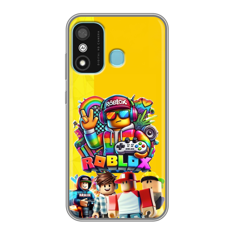 Силиконовый чехол на Itel A27 с принтом Roblox Роблокс Силиконовый чехол на Itel A27 с принтом Roblox Роблокс