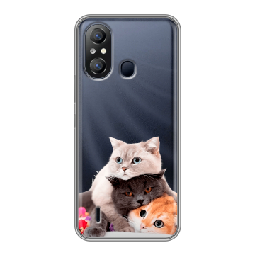 Силиконовый чехол на Itel A49 с принтом Кошки