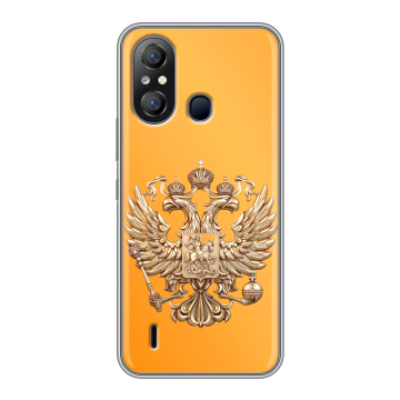 Силиконовый чехол на Itel A49 с принтом Герб Флаг России