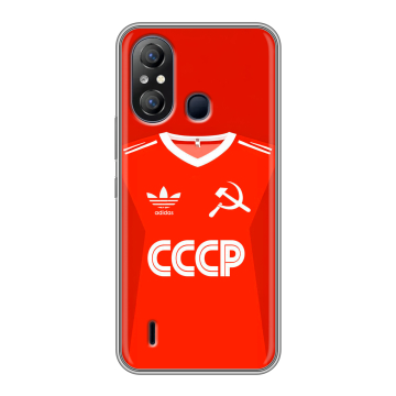 Силиконовый чехол на Itel A49 с принтом Флаг Герб СССР